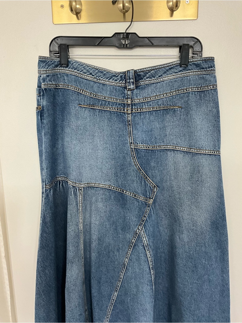 Boston Proper Blue Denim Skirt with Contrast Stitching - Picture 5 of 6